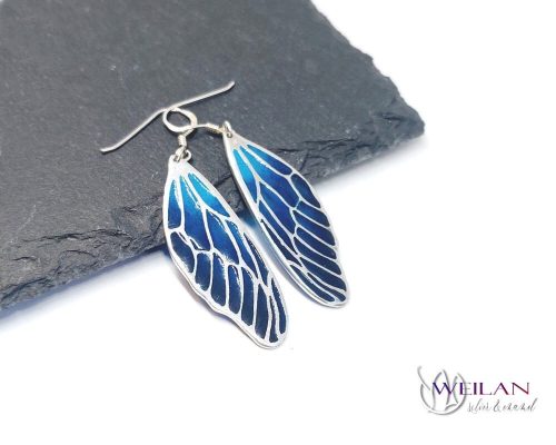 Wings - Dragonfly - ezüst ajour tűzzománc fülbevaló 