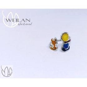 A kis herceg, állítható ezüst tűzzománc gyűrű (piros sállal) OG