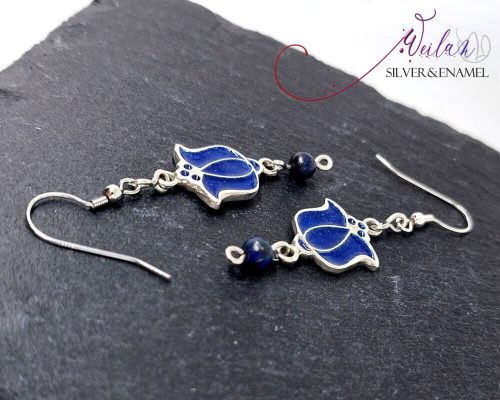 Tradició - Matyó - Tulipán ezüst tűzzománc fülbevaló