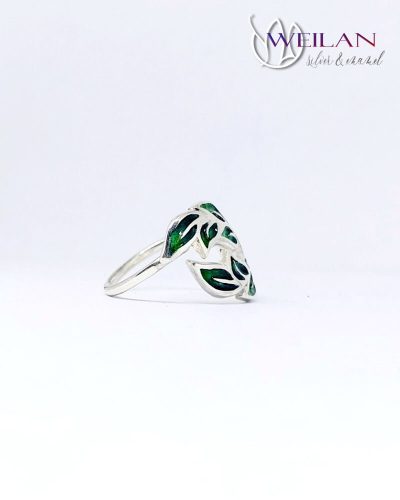 Laurus / Babér - állítható ezüst, tűzzománc gyűrű