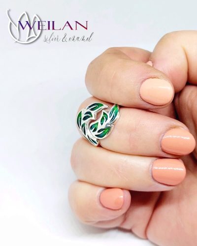 Laurus / Babér - állítható ezüst, tűzzománc gyűrű