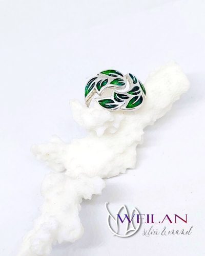 Laurus / Babér - állítható ezüst, tűzzománc gyűrű viselése