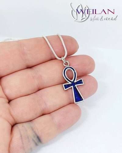 Ankh kereszt - ezüst tűzzománc medál 