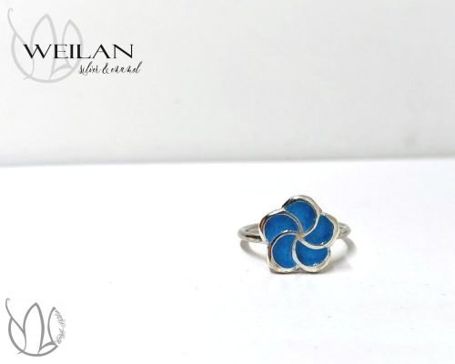 Karnevál - Flora ezüst tűzzománc gyűrű 2