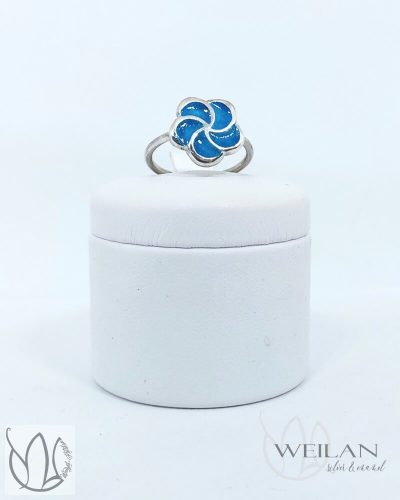 Karnevál - Flora ezüst tűzzománc gyűrű 4