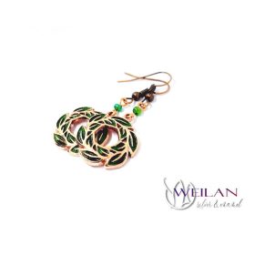 Laurus / Babér - bronz tűzzománc fülbevaló