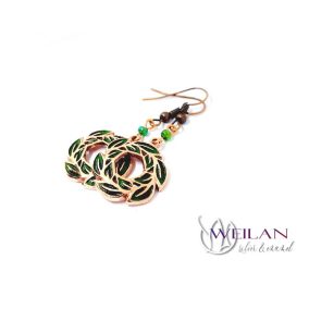 Laurus / Babér - bronz tűzzománc fülbevaló