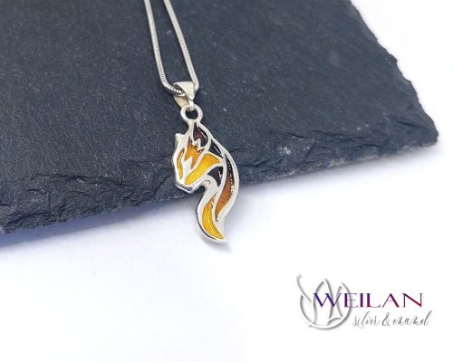 Jellicle Tűzmacska - ezüst tűzzománc medál 