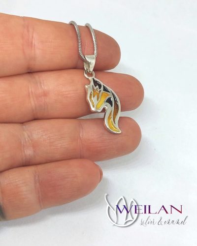 Jellicle Tűzmacska - ezüst tűzzománc medál 