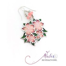 Flora - Nefelejcs ezüst, tűzzománc fülbevaló OG