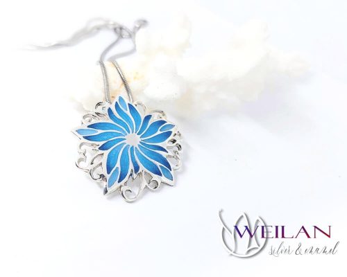 Flora - Borzaskata ezüst tűzzománc medál