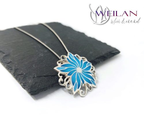 Flora - Borzaskata ezüst tűzzománc medál