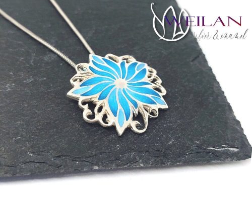 Flora - Borzaskata ezüst tűzzománc medál