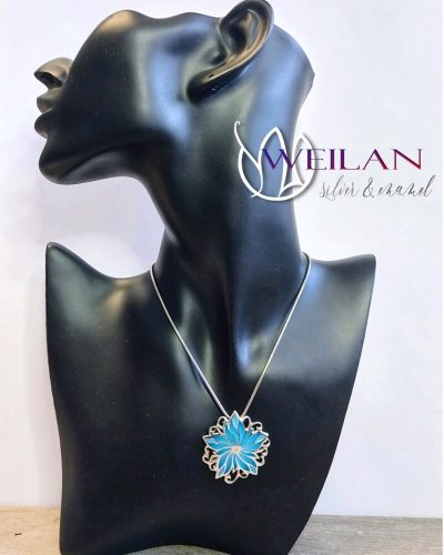 Flora - Borzaskata ezüst tűzzománc medál