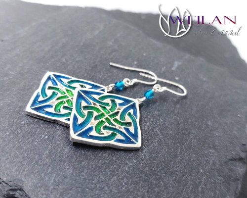 Vatis ezüst tűzzománc fülbevaló