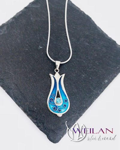 Pántlika ezüst tűzzománc medál
