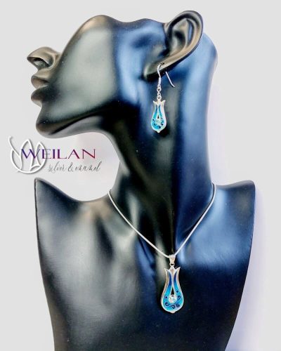 Pántlika ezüst tűzzománc szett viselése