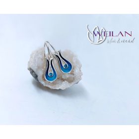 Pántlika ezüst tűzzománc fülbevaló cirkóniával