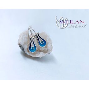 Pántlika ezüst tűzzománc fülbevaló cirkóniával