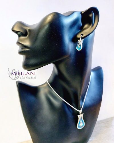 Pántlika ezüst tűzzománc szett viselése