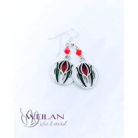 Körtánc ezüst tűzzománc fülbevaló