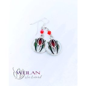 Körtánc ezüst tűzzománc fülbevaló