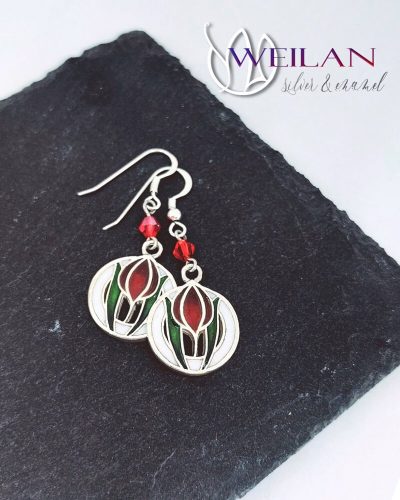 Körtánc ezüst tűzzománc fülbevaló