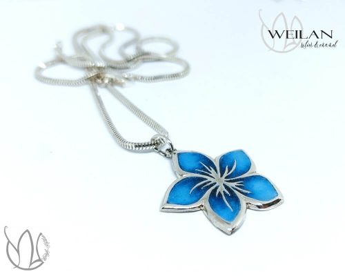 Flora - Cseresznyevirág ezüst tűzzománc medál