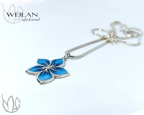 Flora - Cseresznyevirág ezüst tűzzománc medál