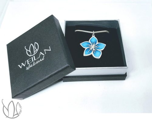 Flora - Cseresznyevirág ezüst tűzzománc medál Weilan díszdobozban