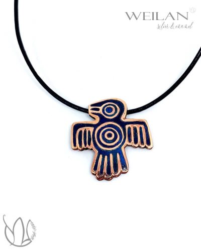 Aztec - Sas bronz tűzzománc medál, kék OG