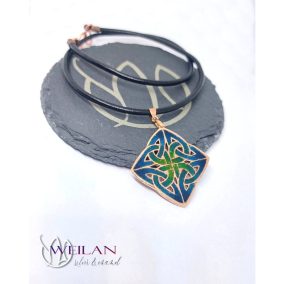 Vatis - Bronze Enamel Pendant (turquoise blue - green)