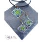 Vatis - Bronze Enamel Pendant (turquoise blue - green)